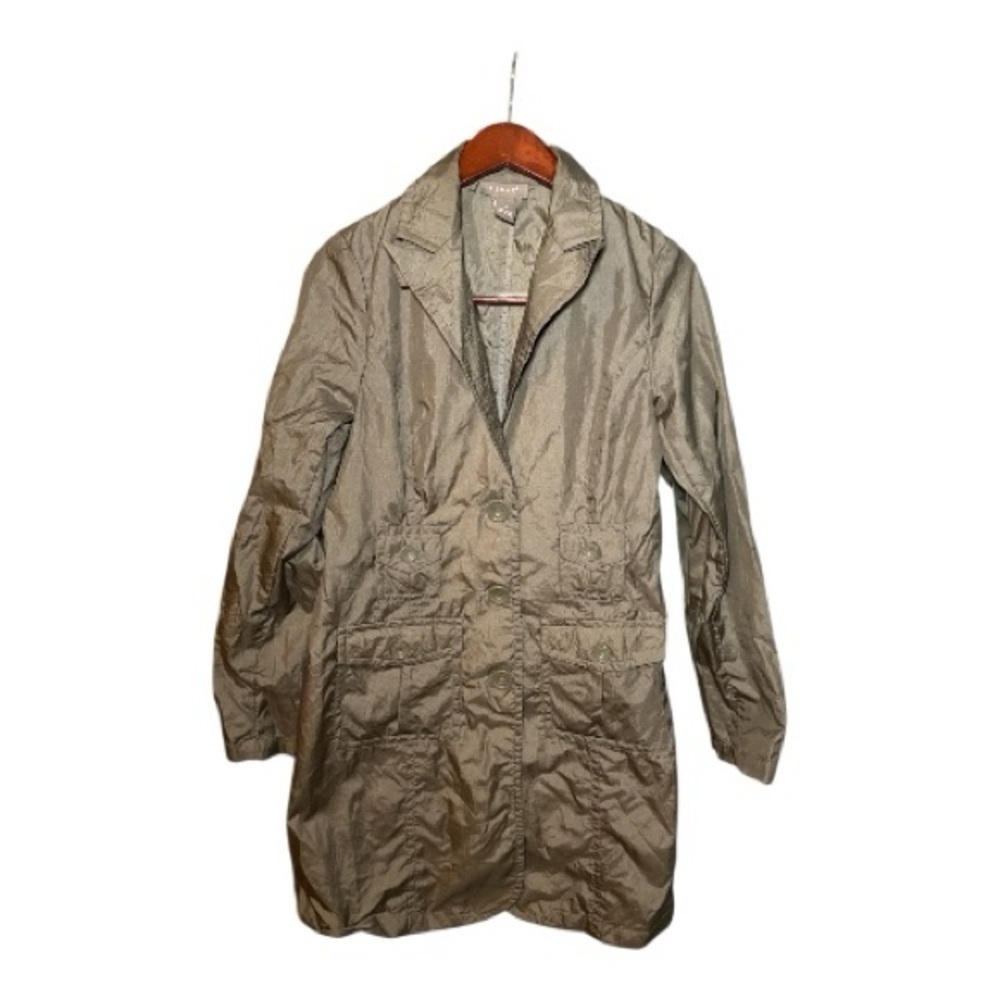 KENAR Women's Crinkled Lightweight Coat Size Small Brown